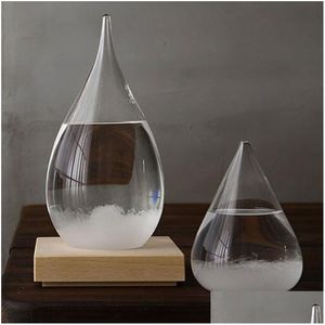 Arts And Crafts Weather Forecast Crystal Tempo 17.5X8Cm Drops Water Shape Storm Glass Predictor Bottle Christmas Craft Gifts Lin4710 Dhwkq