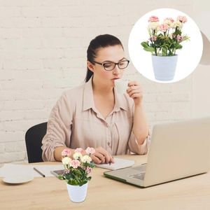 Flores decorativas A hortênsia real Hydrangea Bonsai Orquídeas Artificiais Planta em vasos de desktop Faux