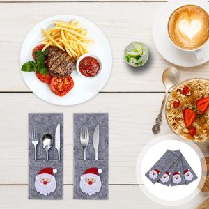 Table Cloth 4 Pcs Disposable Serving Spoons Cutlery Set Tableware Storage Bag Christmas Dinnerware Decorations Holder Child