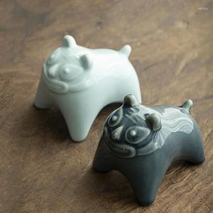 Tea Pets Celedon Chińskie ceramiczne urocze tygrysy figurki figurki zen zen stół