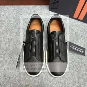 Zegna scarpe da uomo con designer scatola scarpe casual a triplo punto top bassa sneaker strisce social wedding gare di qualità scarpa zegnas logo 479