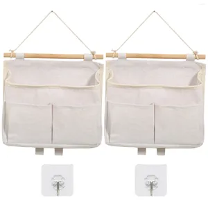 Storage Bags 2pcs Shop With Sticky Hook 3 Compartments Bathroom RV Office Hanging Bag Waterproof Door Easy Install Large Capacity