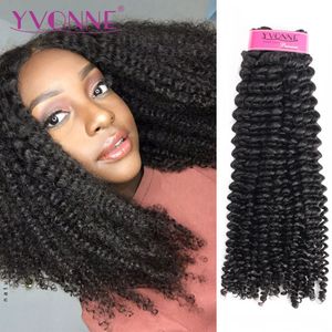 yvonne Kinky Curly Virgin Brazilian Hair Weave 4a 4b未処理の人間の束自然色240402