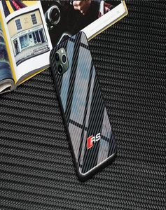 Bezpłatna wysyłka Hot Glass Case Car RS6 Logo Case Telefon dla iPhone'a XS Mas 6 6s 7 8 Plus SE2 11 Pro Max Samsung Galaxy S8 S9 S10 Plus RS3606240