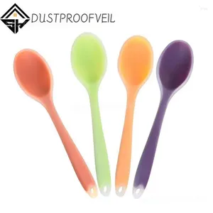 Spoons Easy To Wash Kitchen Set High Temperature Resistance Spoon Can Be Sterilized Rounded Soft Comfortable Silicone