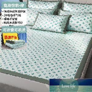 Alta lavabile in lavatrice Nuovo Dormitorio Silk Ice Set a tre pezzi di tappetini estivi mate rattan tappeti aria condizionatore estate studentessa estiva