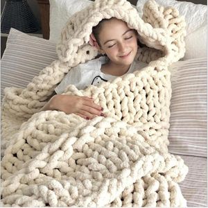 Blankets Chenille Thick Thread Cashmare Handmade Blanket European And American Bed End Knitted Sofa Cover