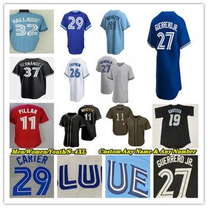 Bo Bichette Jersey Baseball Vladimir Guerrero Jr. George Springer Justin Turner Cavan Biggio Alejandro Kirk Ernie Clement Kevin Kiermaier Yusei Blue Kikuchi Jay 4xl 4xl