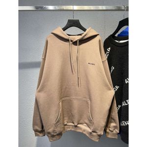 Designer capuz Balencigs Moda Hoodies Capuz para homens suéteres de alta qualidade Bordados bordados da frente e traseira banda de paris camelo largo bodysuit high text ddgy ly0v