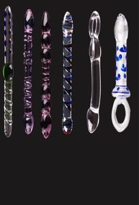 13pcs Sex Toys Perfect Set Crystal Glass Dildo Anal Butt Plug Pyrex Kristall Penis Erwachsene weibliche Sexprodukte mit einem sexy DICE4294087