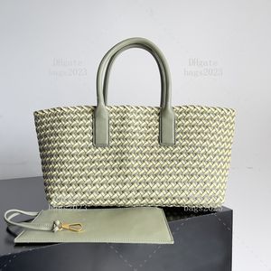 Двухцветные тканые дизайнерские сумки 35 см модные сумки для покупок 10а качество качество ретро-плетение в стиле ретро-ткачество с коробкой LB142V