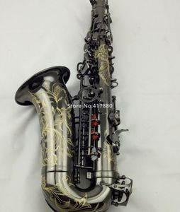 Hochwertiger EB -Melodie -Alt -Saxophon Shiny Black Nickel Plated Professional Musical Instrument mit Fall 4716611