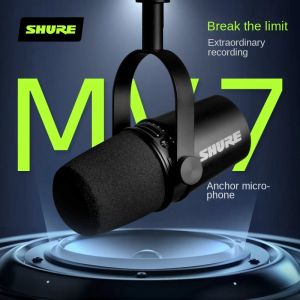 Microphones Original microfono SHURE MV7 Microphone Studio Recording Condenser Microphone Folding Leg USB Cable Carrying Case for Computer