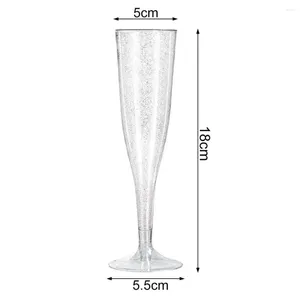 Disposable Cups Straws 10Pcs 4.5OZ/135ml Champagne Goblet Practical Multipurpose Anti-deform Wine Cup Lightweight Cocktails Bar Supply