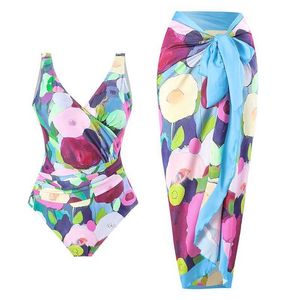 Women's Swimwear Womens swimsuit 2024 one piece swimsuit fruit print backless swimsuit womens beach suit J240403