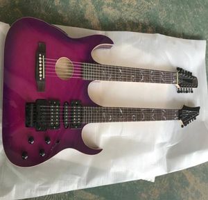 NOVA CUMPORAGEM DE Fábrica de chegada 126 Strings Purple Body Double Neck Electric Guitar com Black Hardwares24 Fretsoffer Customized5316175