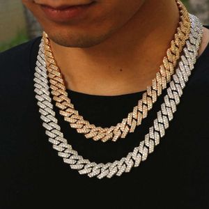 GZYSジュエリー卸売ヒップホップゴールドダイヤモンド12mmアイスアウトCZキューバリンクPRONGチェーンネックレス男性女性