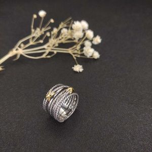 Designer smycken Davids Yurmas Ring High Edition Double X Split Color Ring Size US 6-7-8-9 4 Storlekar