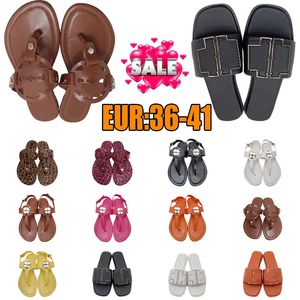 Slide Slippers designer sandals Beach Indoor Flat Flip Flops Leather Lady Women Fashion Classic Shoes Ladies Size 35-41