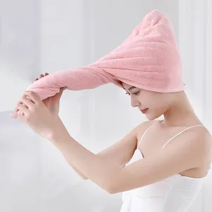Towel 1Pcs Dry Hair Cap Cartoon Pattern Soft Bathroom Supplies Bath Towels For Women Girls Quick-drying Reusable Coral Fleece