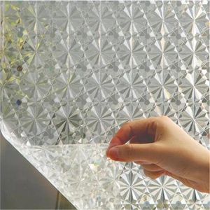 Window Stickers Diamond Frosted Privacy Film Which Don't Allow The Light In Self Adhesive For UV Blocking Heat Control Glass