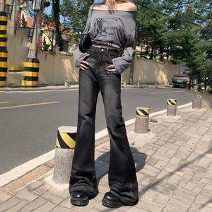 Frauen Jeans Frauen Mikro Flare Stretch Slim 2024 Herbst koreanische Hosen Mode hohe Taille dünne Hufeisenhosen Feste Farbkleidung