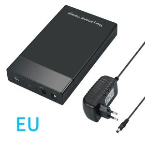 Kapsling VKTech 3,5 tum HDD -fodral USB 3.0 till SATA III Extern hårddisk Kapsling USB3.0 Hårddisk Box Support 10TB 2,5 3,5 HD SSD -fodral