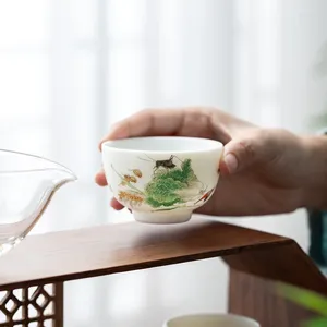 Teaware set White Jade Porcelain Master Cup Single Unisex Jian Kiln Personlig speciell högklassig te-smak