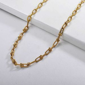 Designer Brand Fried dough twist chain T new Gold U titanium Chain Watch Strap Necklace