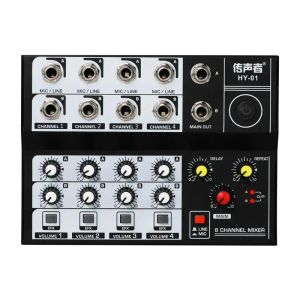 Jogador 8 Channel Mini Microfone digital Mixagem de áudio Console de mixer de som para telefone PC Family KTV Campus Discurso Reunião