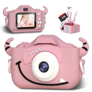 HD 1080p Kids Digital Camera Kids مع شاحن USB مدمج كاميرا Camera Prochase Coverbroof Protection 240327