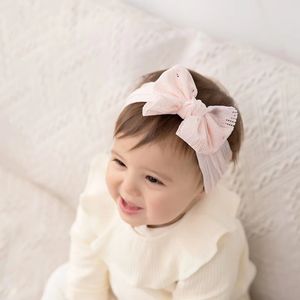 Wholesale 5 Colors Baby Girl Hair Accessories Hot Sale Lace Headband Fashion Soft Candy Color Girl Infant Hair Headband Bows