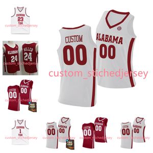 Grant Nelson Mark Sears Jarin Stevenson Alabama Basketball 2024 Finale Four Jersey Mohamed Wague Ward Harrell Sam Walters Alabama Crimson Tide Throwback Trikot