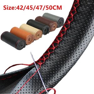 Coperchio del volante dello sterzo Copertura in pelle autentica 42-50 cm Auto Bus Accessori per interni non slip non slip