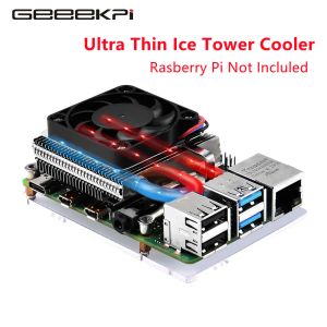 Cases Geeekpi New Ultra Thin Lowprofileice Tower Cpu Cooling Fan Radiator Heatsink Cooler for Raspberry Pi 4 B