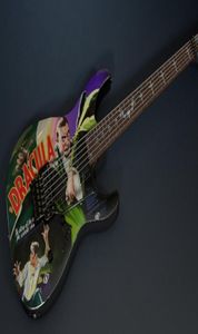 Özel Metalik Kirk Hammett KH 2 Dracula Elektrik Gitar Bat Haç Kakmı Floyd Rose Tremolo Ekstra İnce Düz Boyun Kontur Act2992340