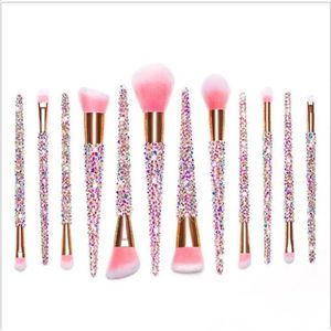 Diamondstudded Makeup Brushe12pcs Full Diamond Foundation Blush Loose Powder Brush Repairing Concealer Bridesmaid 240403