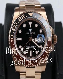 Luxo Rose Gold 904L Aço relógio Mens GM Factory Automático ETA 2836 Black Brown Belief Cerachrom Men Chnr Master Pepsi Watches2402765