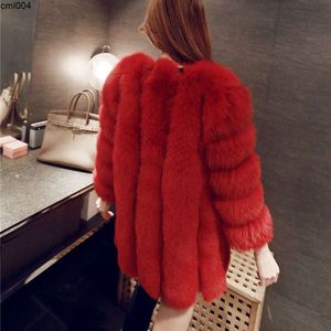 New Haining Imitation Fox Fur Coat Womens Womens Women Medium e Long Znap