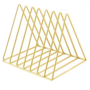 Storage Kitchen Storage Triangular Book Stand Iron Rack Gold Shershelf Organizer regał Nowoczesna książka