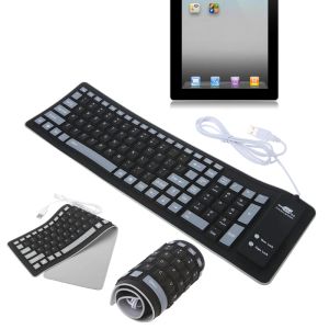 Keyboards Foldable Keyboard Waterproof USB Wired Keyboard 103 Keys Silicone Soft Keyboard