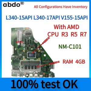 Moderkort NMC101.For Lenovo L34015API L34017API V15515API Laptop Motherboard.With AMD CPU Ryzen R3 R5 R7,4 GB RAM.Tested 100% arbete