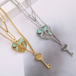 Never Fading key heart necklace 18K Gold Plated Luxury Designer Necklaces Stainless Steel Pendant Necklace for women and mens Chain Jewelry Party Jewelry