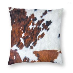 Pillow Rustic Cow Faux Fur Skin Leather Cover 40x40 Home Decorative Printing Animal Cowhide Texture Throw Case For Car