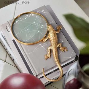 Arts and Crafts Creative Copper ecko Manifier Office Desktop Ornaments Study Furniture Simulation Animal Sculpture Home Decor Accessories iftL2447