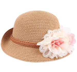 HAT 2020 Primavera do verão Crianças Flower Dome Straw Hat bebê meninas Chapéus de praia Kids Sun Ladies Beach Bap por 27 anos1126143