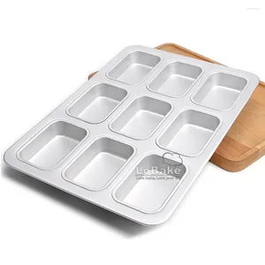 Baking Moulds 9 Cavities Rectangle Aluminium Alloy Muffin Mold Cake Molding Pan Jelly Pudding Cheese Bread DIY Supplies