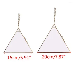 Frames For Triangle Floating Hanging Po Frame Metal Glass Portrait Picture Plant Display Holder Double Sided Home