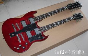 6strings ve 12 Dizeler Çift Boyun SG400 Mağazası Özel SG ELEPTİK GİTAR KIRMIZI ROLOR3541858