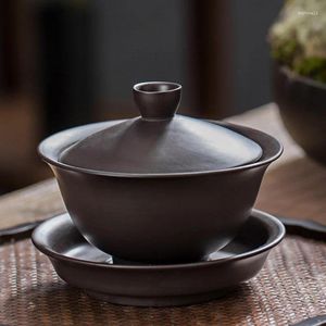 TeAware Setleri Siyah Antik Çay Seti Töreni Geleneksel Kupa Çaydan Gongfu Hizmetleri Seyahat 6 Kişi Juego De Te Luxury Cup